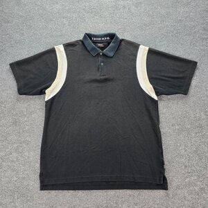 Izod XFG Polo Shirt Mens Large Black Short Sleeve‎ Vintage Golf Preppy Casual